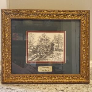 Tony Ryals Never Give Up Covered Bridge Signed Framed Print
